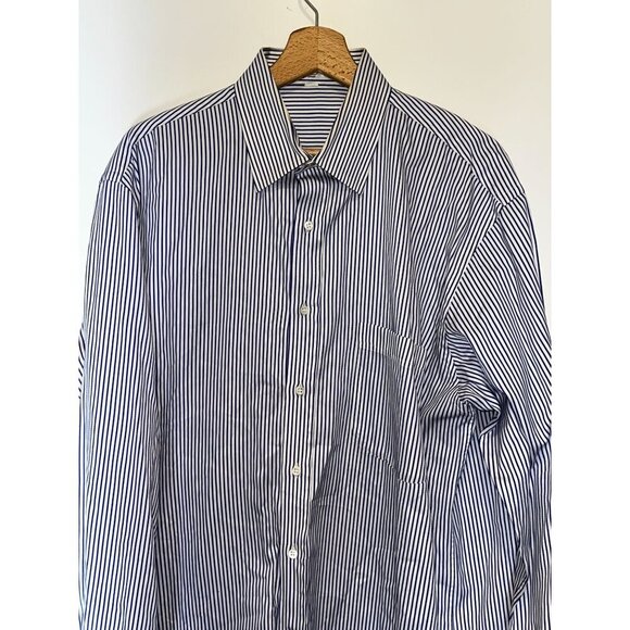 Valentino Vintage Striped Long Sleeve Button-Down Shirt Men's Size 10.5 (34-35) - Picture 3 of 9